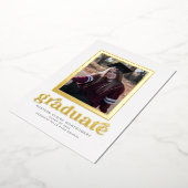 フォイルフレームの卒業発表および招待状 箔招待状 (回転した状態)