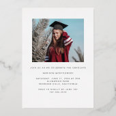 フォイルフレームの卒業発表および招待状 箔招待状 (裏面)