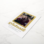 フォイルフレームの卒業発表および招待状 箔招待状 (回転した状態)