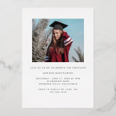 フォイルフレームの卒業発表および招待状 箔招待状 (裏面)