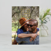 フォイルフレームオールドランシンホリデーカード – ブラック 箔招待状 (立ち正面)