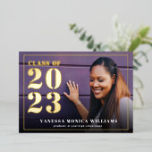 フォイルフレームクラス2023写真卒業 箔招待状 (立ち正面)