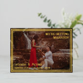 フォイルフレームフォトセーブ日付 箔招待状 (立ち正面)