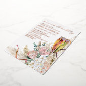 フォイルブランチバブリーブライダルシャワーボホシャンパン 箔招待状 (回転した状態)