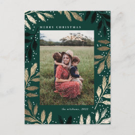 フォイルブランチメリークリスマスフォトフレームホリデイ  シーズンポストカード