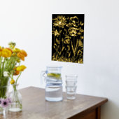 フォイルプリントフラワーズアートデザインスタイル 箔ポスター (レイダウン (キッチン))