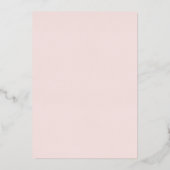 フォイルプレス赤面ピンクリンジェリーブライダルシャワー 箔招待状 (裏面)