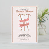 フォイルプレス赤面ピンクリンジェリーブライダルシャワー 箔招待状 (立ち正面)