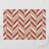 フォイルヘリンボーンバンドホリデーフォトカード – クリムゾン 箔招待状 (裏面)