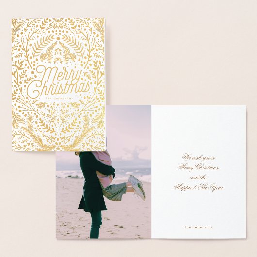 フォイルベリーオリーブメリークリスマスフォトテーマ 箔カード