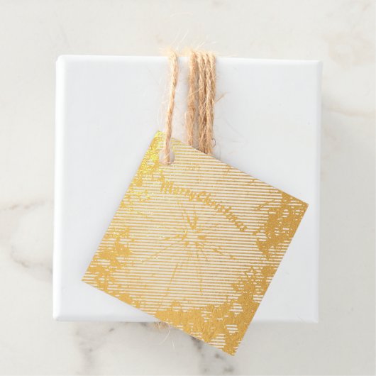 フォイルホリデーカード明るい大きなメリークリスマススター フェイバータグ (箱)