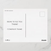 フォイルホリーフレームホリデーパーティーポストカード招待状 箔シーズンポストカード (裏面)