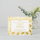 フォイルホリーフレームホリデーパーティーポストカード招待状 箔シーズンポストカード (立ち正面)