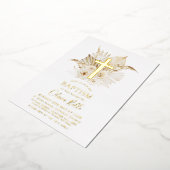 フォイルボホドライパームフローラバプテスマ《キリスト教》洗礼式や命名式 箔招待状 (回転した状態)