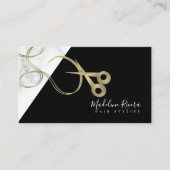 フォイルマモダンーブルモノクロ美容師サロンB 名刺 (正面)