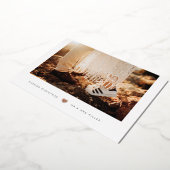 フォイルミニハート結婚したクリスマスフォトカード 箔シーズンカード (回転した状態)