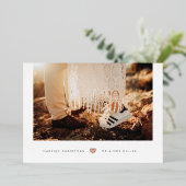 フォイルミニハート結婚したクリスマスフォトカード 箔シーズンカード (立ち正面)