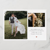 フォイルミニハート結婚したクリスマスフォトカード 箔シーズンカード (裏面)