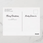 フォイルミニマルシンプルリストNOELクリスマスホリデー 箔シーズンポストカード (裏面)