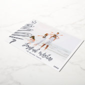 フォイルミニマルファミリービーチクリスマスフォトカード 箔シーズンカード (回転した状態)