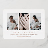 フォイルミニマル3フォト婚約発表 箔招待状 (正面)