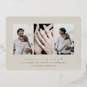 フォイルミニマル3フォト婚約発表 箔招待状 (正面)