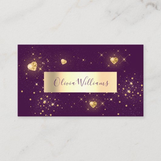 フォイルメイクアップアーティストグリッター美しいジュエルデザイン 名刺 (正面)