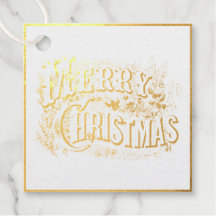 フォイルメッセージカード:ヴィンテージメリークリスマス