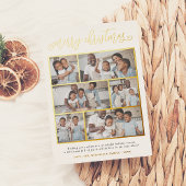 フォイルメリークリスマスレタリング6フォトホリデー 箔シーズンカード