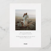 フォイルメリー婚約ホリデーフォトカード 箔シーズンカード (裏面)