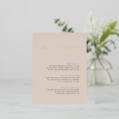 フォイルモダンの結婚詳細エンクロージャカード 箔シーズンポストカード (立ち正面)