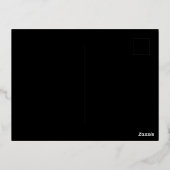 フォイルモダンアールデコブラックと金ゴールド結婚ズ 箔招待状ポストカード (裏面)