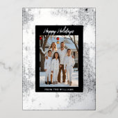 フォイルモダンクリスマスカードテンプレートホリデーブラック 箔シーズンカード (正面)