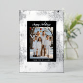 フォイルモダンクリスマスカードテンプレートホリデーブラック 箔シーズンカード (立ち正面)