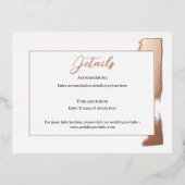 フォイルモダンド結婚詳細エンクロージャカード 箔招待状ポストカード (正面)