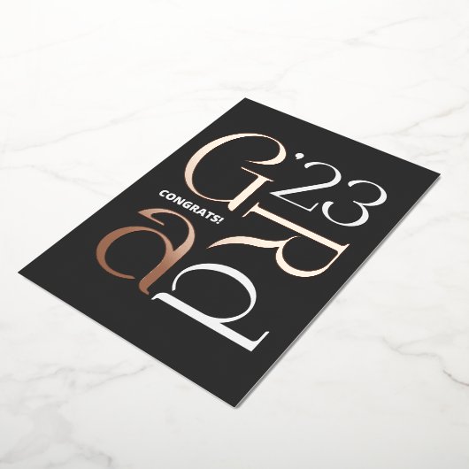 フォイルモダンフォト卒業25発表 箔シーズンカード (回転した状態)