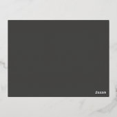 フォイルモダンブラックの結婚詳細エンクロージャカード 箔シーズンポストカード (裏面)