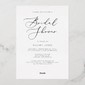 フォイルモダンミニマリストのブライダルシャワー招待 箔招待状 (裏面)