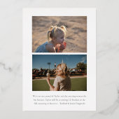 フォイルモダンミニマルトレンディーフォトグラッド発表 箔招待状 (裏面)