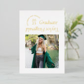 フォイルモダンミニマルトレンディーフォトグラッド発表 箔招待状 (立ち正面)