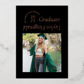 フォイルモダンミニマルトレンディーフォトグラッド発表 箔招待状 (正面)