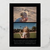 フォイルモダンミニマルトレンディーフォトグラッド発表 箔招待状 (裏面)