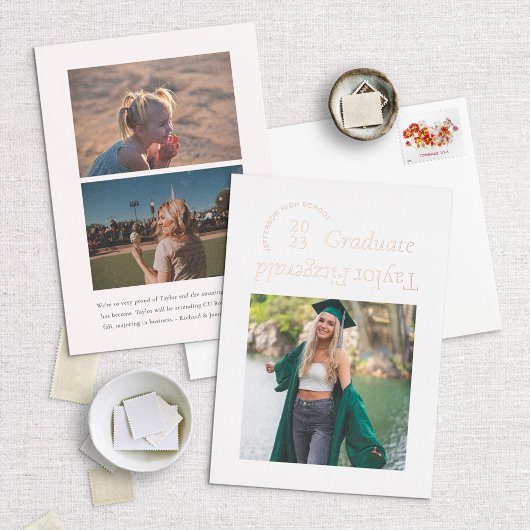 フォイルモダンミニマルトレンディーフォトグラッド発表 箔招待状