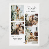 フォイルモダン5フォトメリークリスマスアーチホリデー 箔シーズンカード (裏面)