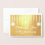 フォイルモダン50周年記念お祝い 箔カード (封筒付き正面)