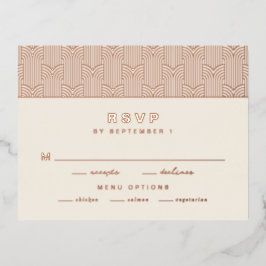 フォイルモダンRSVPカード 箔招待状ポストカード