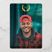 フォイルモノグラム2写真卒業発表 箔招待状 (正面)