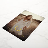 フォイルモノグラム2写真卒業発表 箔招待状 (回転した状態)