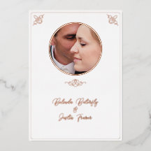 フォイルラインカップル結婚式招待状フォイルインビタット