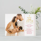 フォイルリッメリートルクリスマスホリデー新生児 箔シーズンカード (立ち正面)